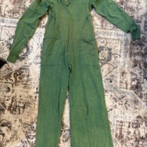 Free People Movement Jumpsuit, green, open back, long sleeve